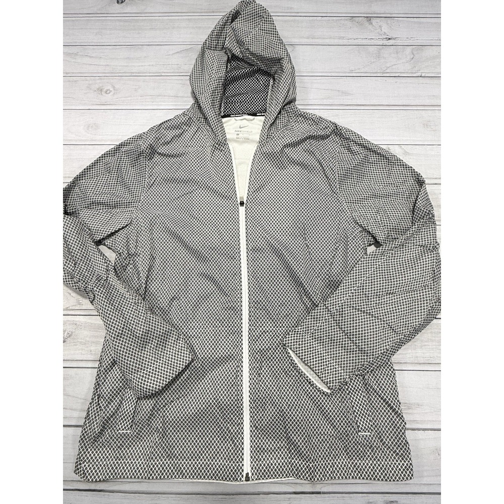 Nike Basketball Jacket Men Large Gray Shield Full Zip Windbreaker 848531-010